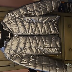 Spyder silver metallic puffer jacket
